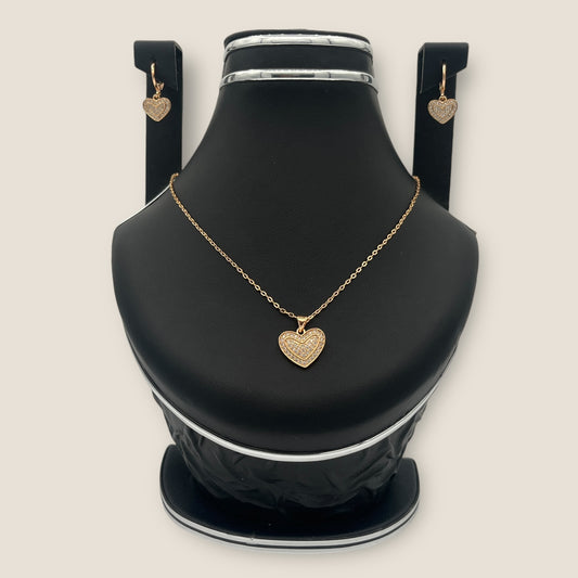 Dazzling love Heart Necklace Set