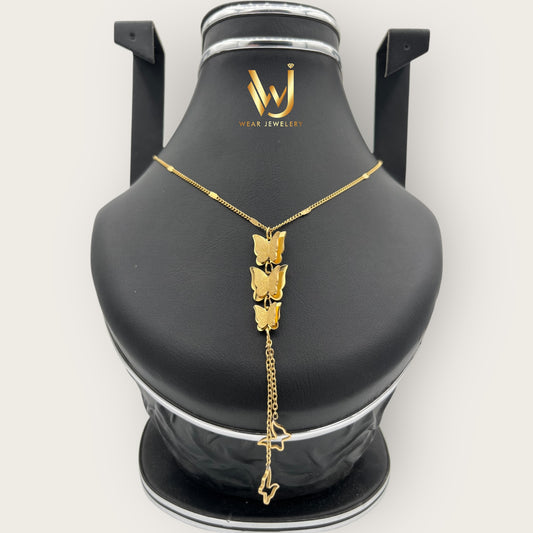 Golden Butterfly Charm  Necklace